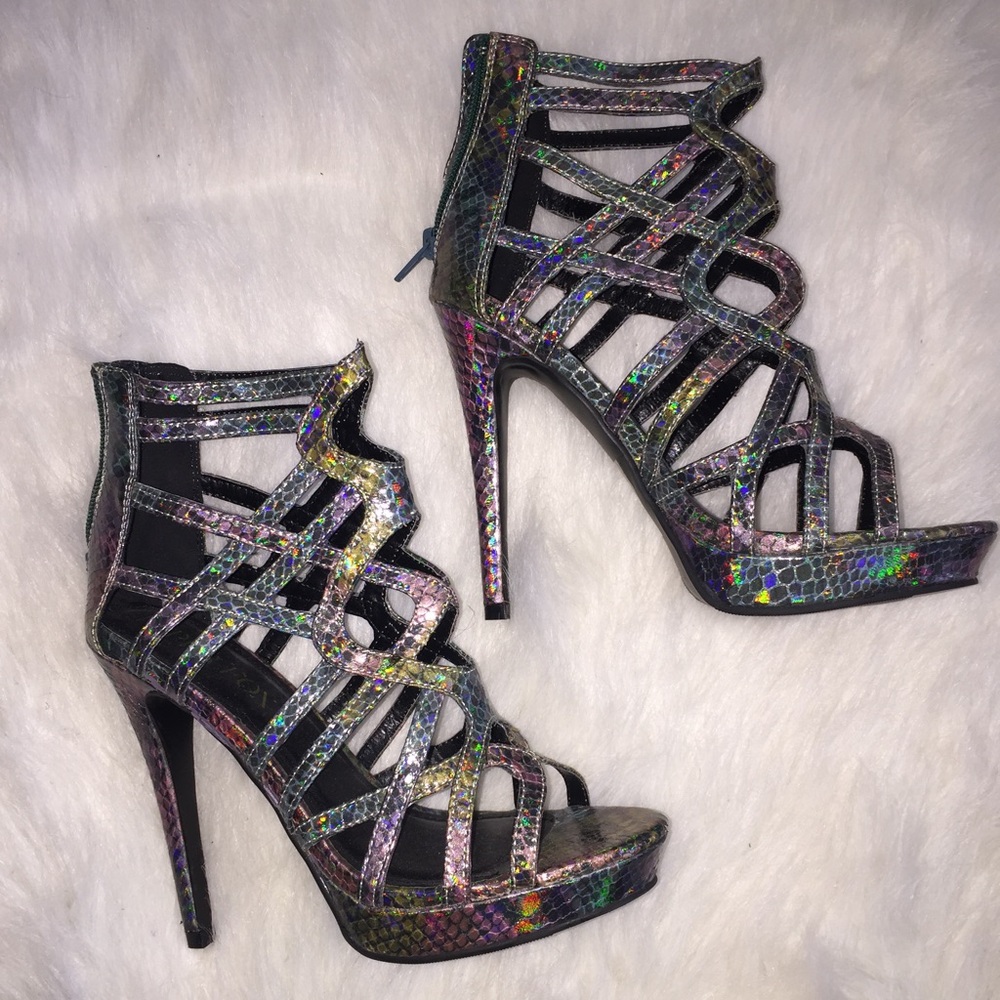 Shoe Dazzle Multicolor Strappy Heels